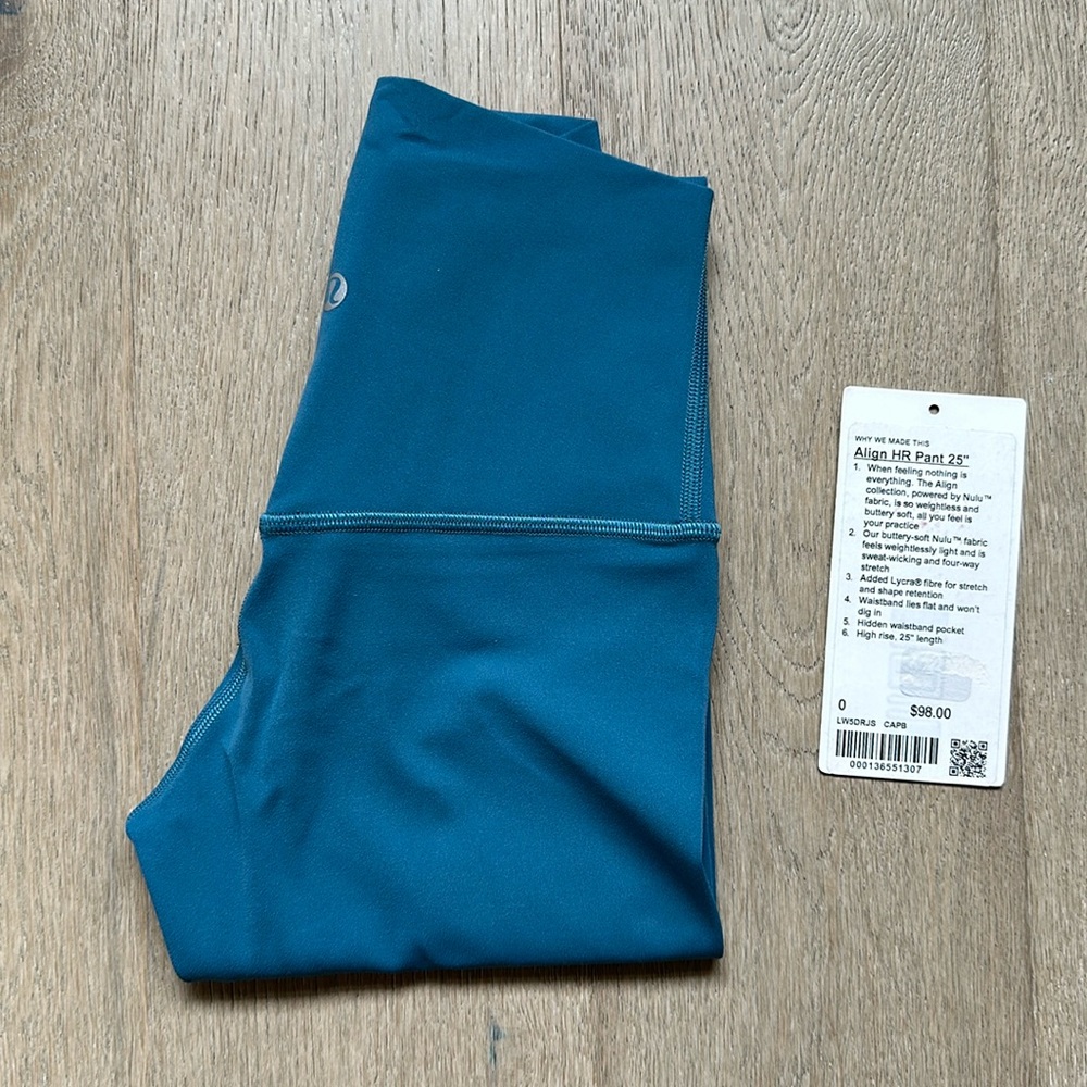 EUC align pant 25" capture blue size 0 lululemon